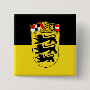 Baden-Württemberg(State, Greater Arms), Germany 2 Inch Square Button
