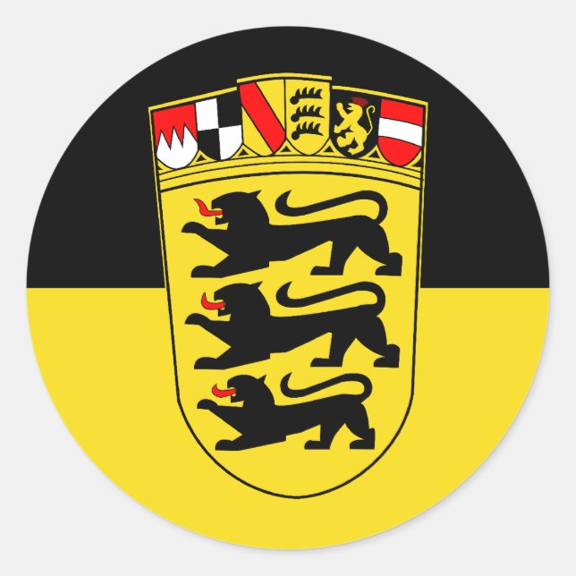 Baden-Württemberg(State, Greater Arms), Germany Classic Round Sticker (Front)