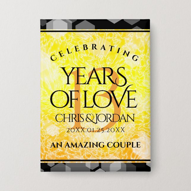 Badge 13ème anniversaire Mariage de la Citrine (Recto)