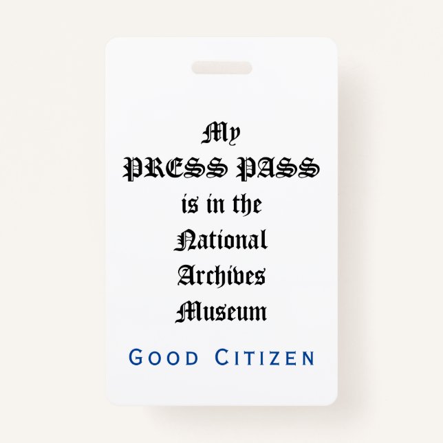 Badge 1er amendement Audit - My Press Pass (Devant)