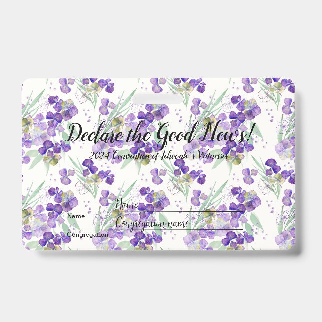 Badge 2024 JW convention Hydrangeas  (Avant)