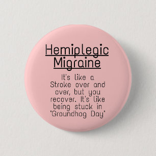 Badge 2,25 pouces - migraine hémiplégique