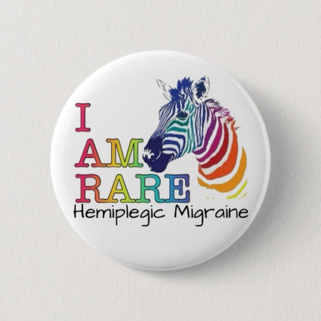 Badge 2,25 pouces - Migraine hémiplégique (Devant)