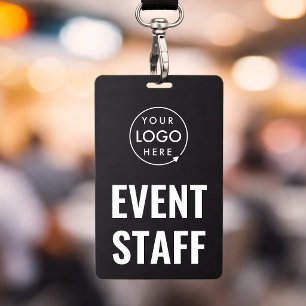 Badge 3x5 Event Staff   Vertical Lanyard Pass Card