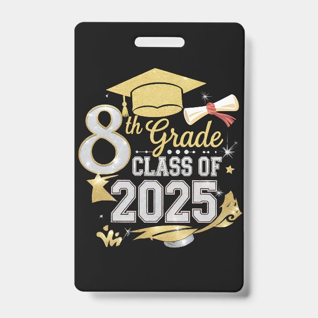 Badge 8e Classe De 2025 Graduate Graduation (Front)