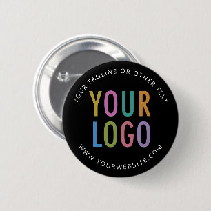 Badge à bouton arrière à broche noire, logo person
