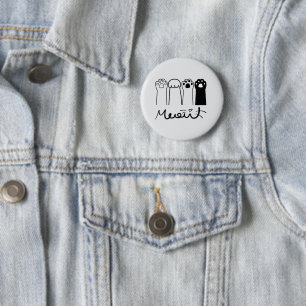 Badge à bouton Pattes de Chat Mignon Meow