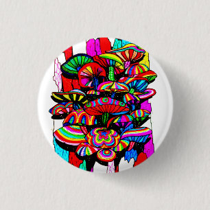 Badge à broche champignon psychédélique