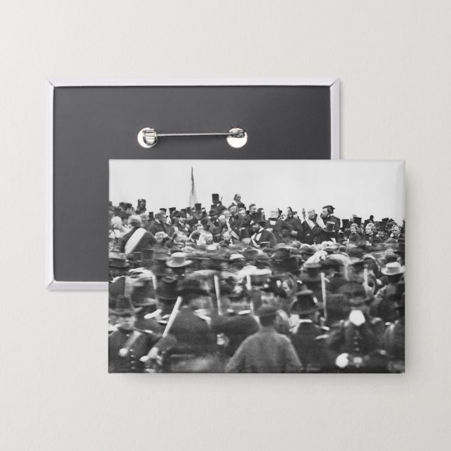 Badge Abe Lincoln Gettysburg Adresse : Fin de la guerre  (Recto/Verso)