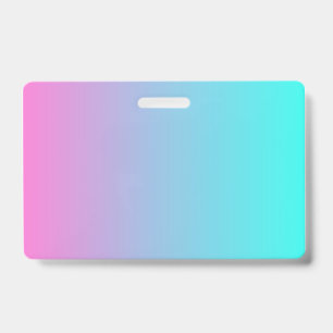 Badge abstrait rose cinglé bleu turquoise ombre