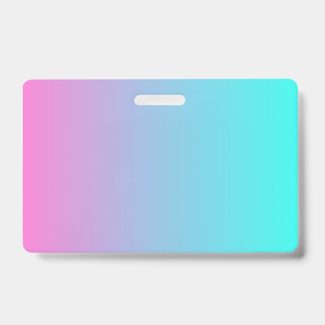 Badge abstrait rose cinglé bleu turquoise ombre (Avant)