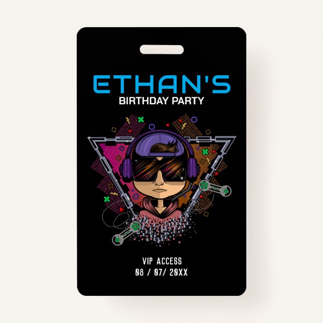 Badge Accès VIP de fête d'anniversaire (Dos)