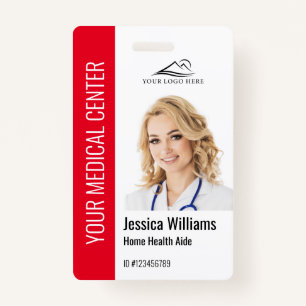Badge Accueil Aide à la santé - ID photo Médicale Rouge