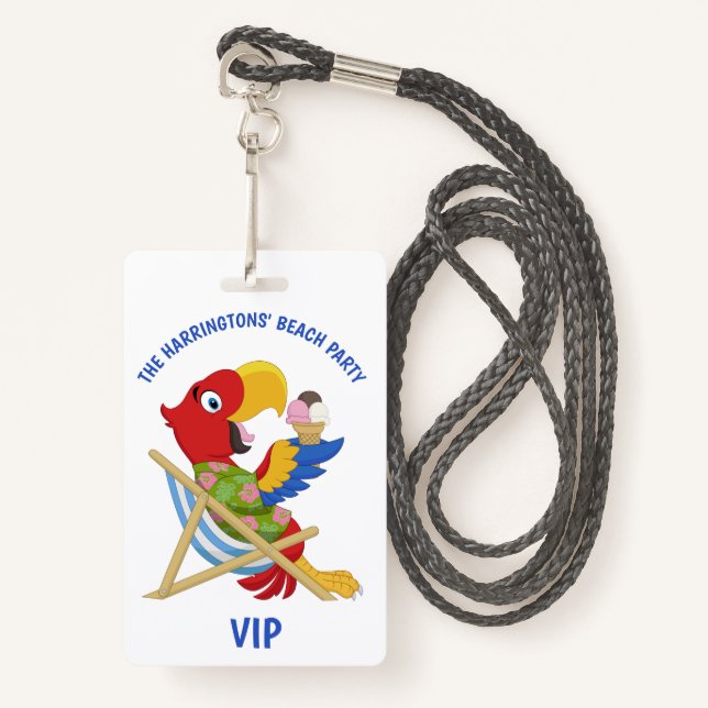 Badge Accusés de réception de Beach Party (Devant avec lanière)