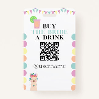 Badge Acheter l'Épouse un verre Crowdfund Bachelorette B
