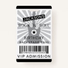 ADMISSION VIP Backstage Pass Rock 'N' Roll Party