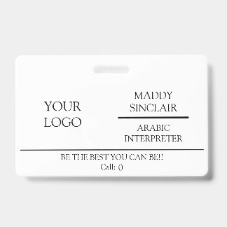 BADGE ADRESSE D'ID D'INTERPRÉTATION PROFESSIONNELLE