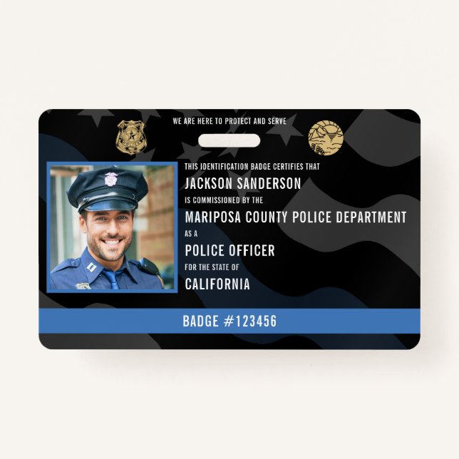 Badge Agent de police Application de la loi Employé Phot (Devant)