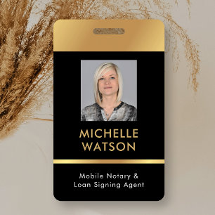 Badge Agent de signature de prêt notaire ID photo Black