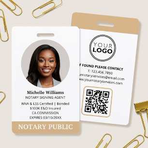 Badge Agent de signature de prêt Notaire Public Photo d'