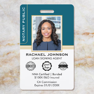 Badge Agent de signature notarial de style classique ID