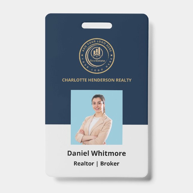 Badge Agent Immobilier | Marque de Propriété avec Logo P (Avant)