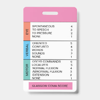 Badge Aide-mémoire GCS/Conscience pour le porte-badge