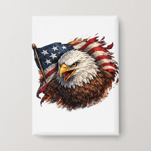 Badge Aigle Américain Féroce – Conception de Puissance P