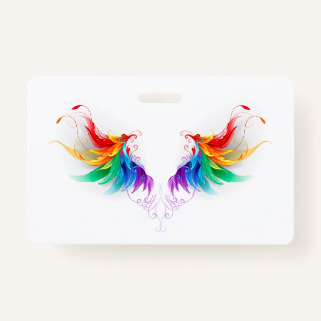 Badge Ailes fluffy arc-en-ciel (Devant)