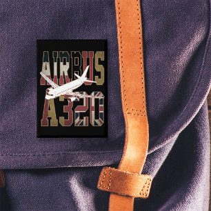 Badge Airbus a320 Jetliner. Drapeaux européens vintages