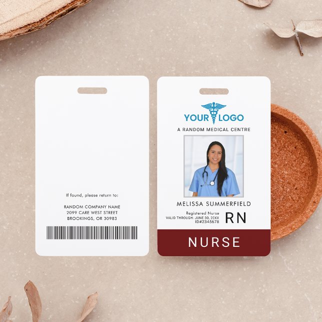 Badge Ajouter votre logo d'entreprise Code photo employé (Your Business Medical Centre Employee Photo ID)