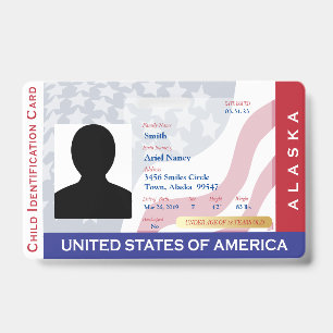 Badge ALASKA - Carte d'identification de l'enfant