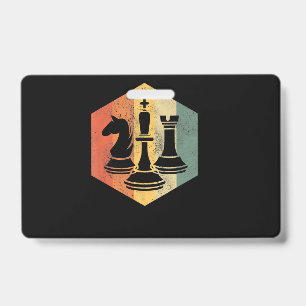 Badge Amateur d'échecs   Cadeau coloré d'échecs Roi Cava