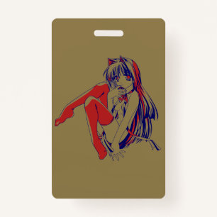 Badge Américain Manga Neko Catgirl Kawaii Anime