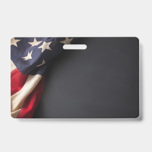 Badge American Flag on a Chalkboard