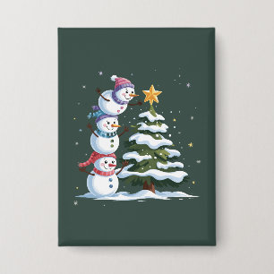 Badge Amoureux de bonhomme de neige de Noël Arbre Xmas F
