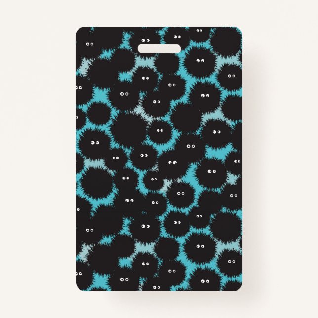 Badge Amusant monstres noirs moelleux (Devant)