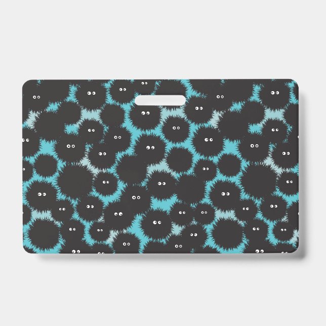 Badge Amusant monstres noirs moelleux (Avant)