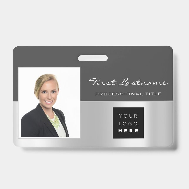 Badge Analyseur de nom de logo de code-barres d'employé  (Avant)