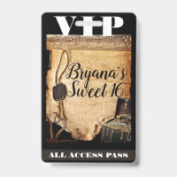 Ancien passeport VIP de fête d'anniversaire de par