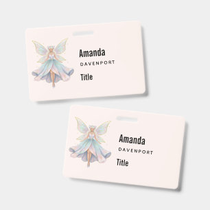 Badge Ange Magique Fée Couleurs Pastel Entreprise