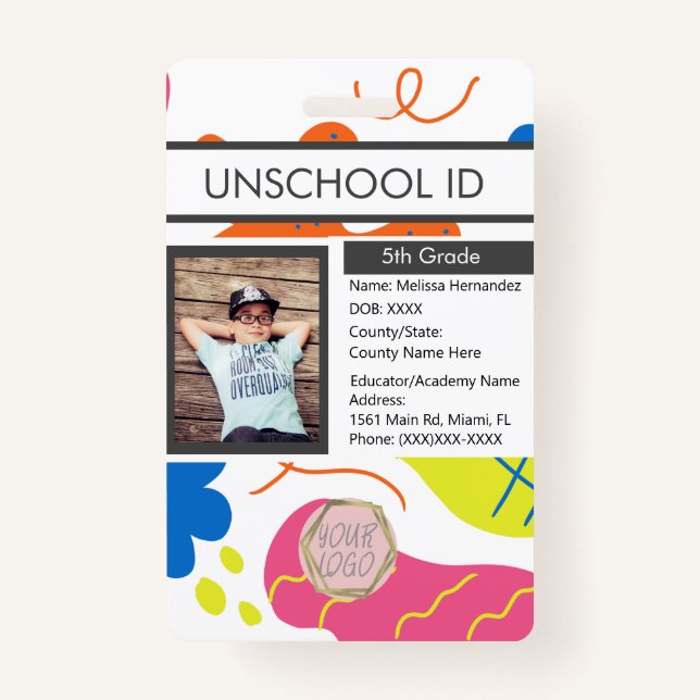 Badge Animation à la maison Non scolarisée (Devant)