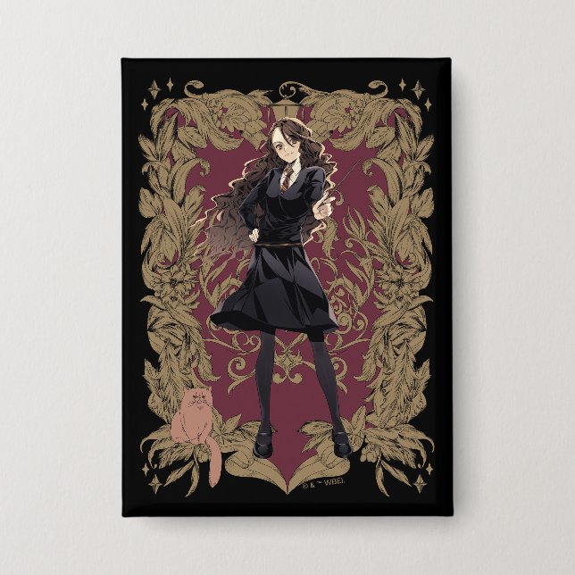 Badge Anime Hermione Granger Cadre Orné (Recto)