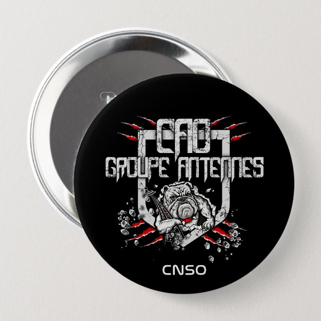 BADGE ANTENNES 4 INCH ROUND BUTTON (Front & Back)
