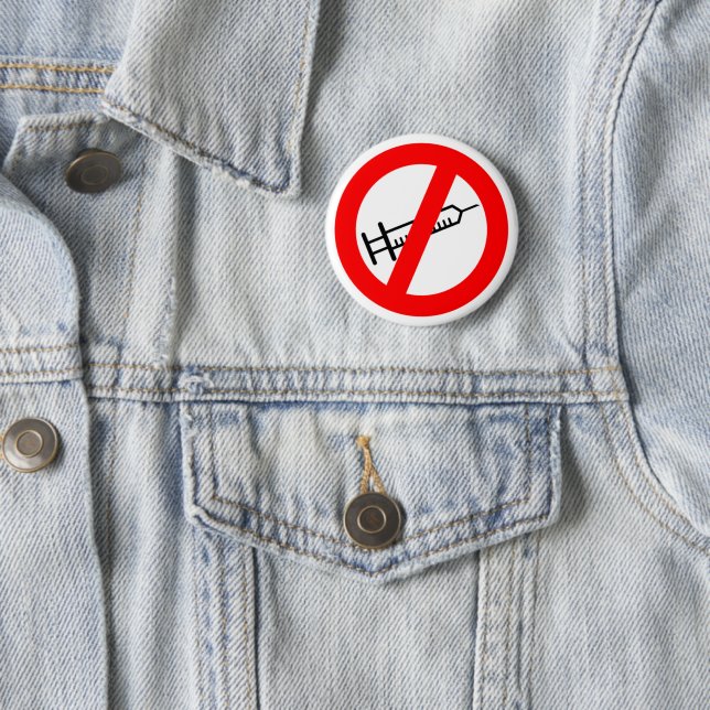Badge anti vaccin 2 inch round button (In Situ)