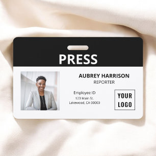 Badge Appuyer sur l'ID photo simple