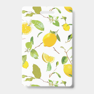 Badge Aquarelle Citron & Feuilles 2