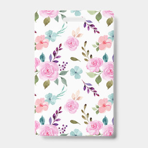 Badge Aquarelle rose