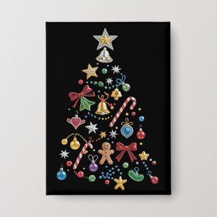 Badge Arbre de Noël Fantaisie Strass Fêtes de fin d'anné