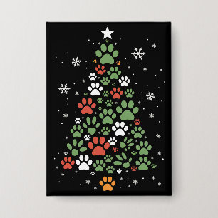 Badge Arbre de Noël Patte d'animal Chats Amoureux de Chi